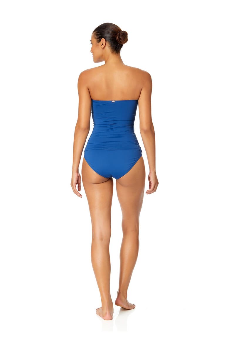Women's Live In Color Twist Front Bandeaukini Swim Top, Alternate, color, Slate Blue