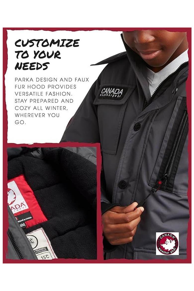 Boys' Heavyweight Jacket, Alternate, color, Charcoal