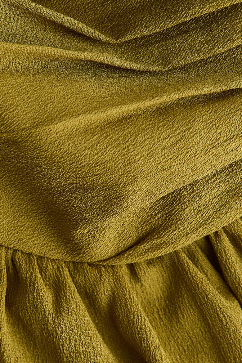 Ruched Crêpe Dress, Alternate, color, Olive green