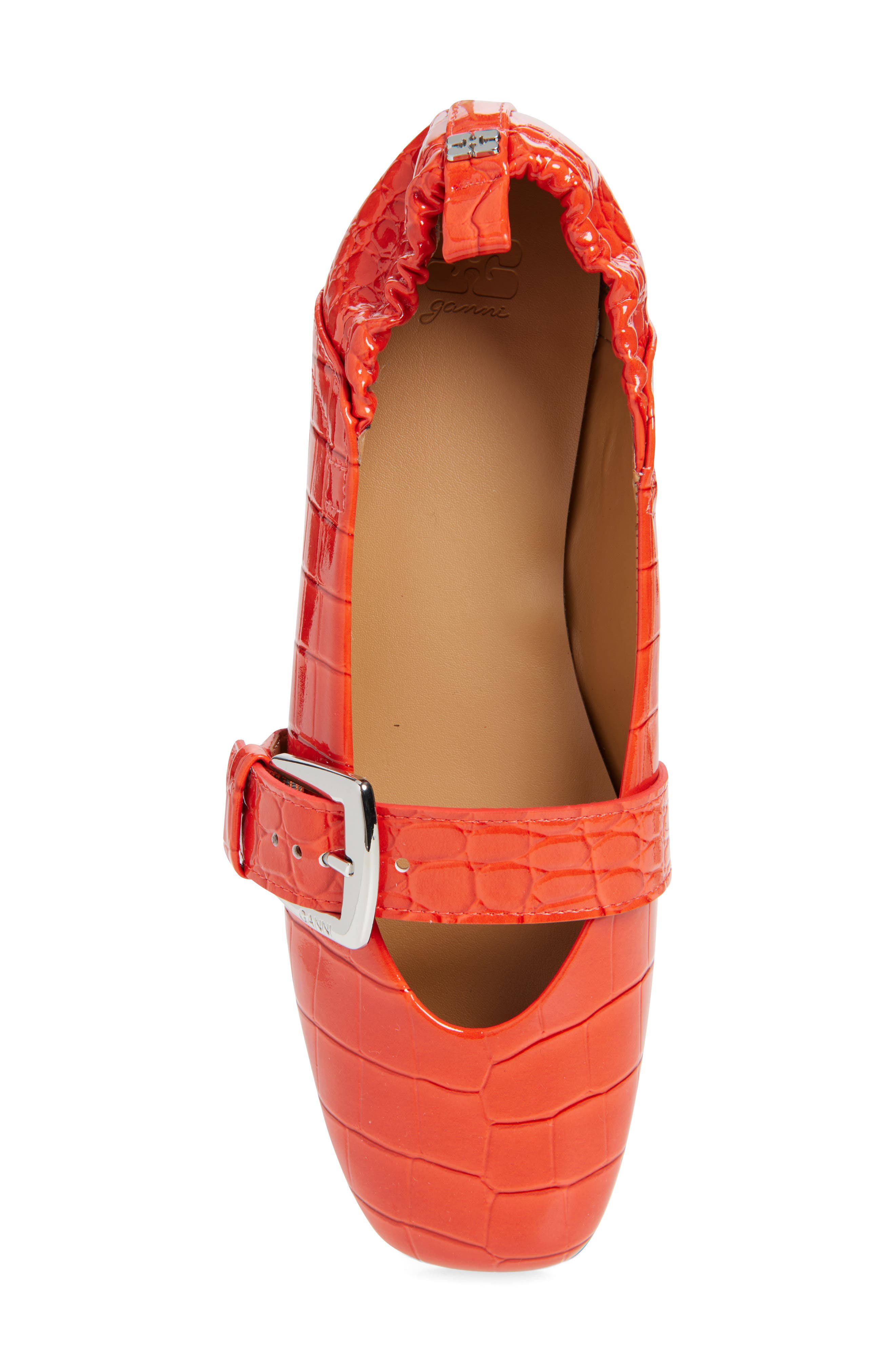 Ganni Mary Jane Ballet Flat, Alternate, color, Orange