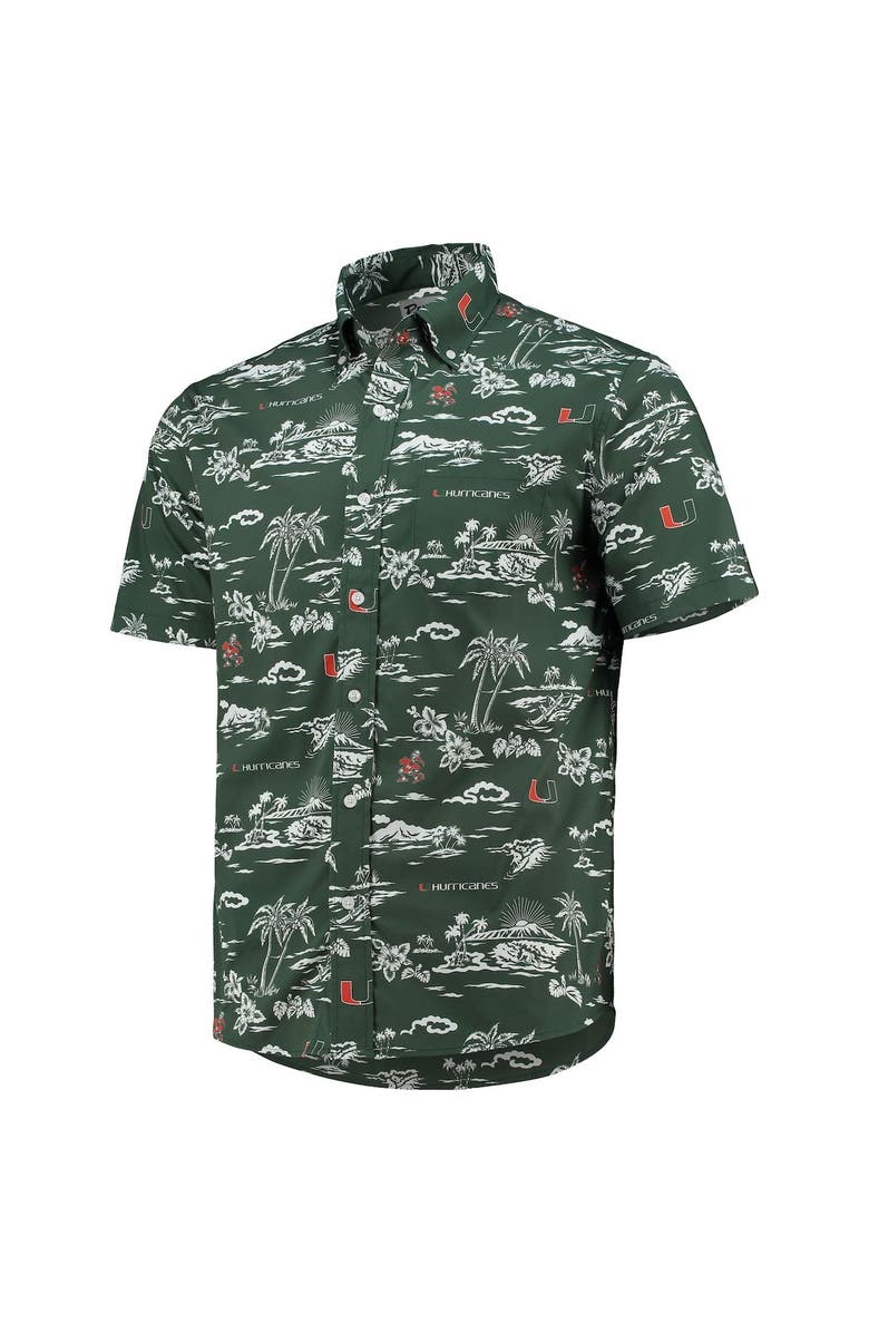Reyn Spooner Men's Reyn Spooner Green Miami Hurricanes Classic Button-Down Shirt, Alternate, color, 
