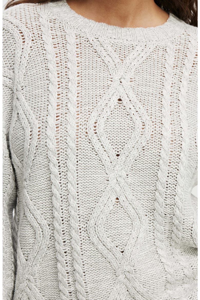 Oversized Cable Sweater, Alternate, color, GREY MARLE