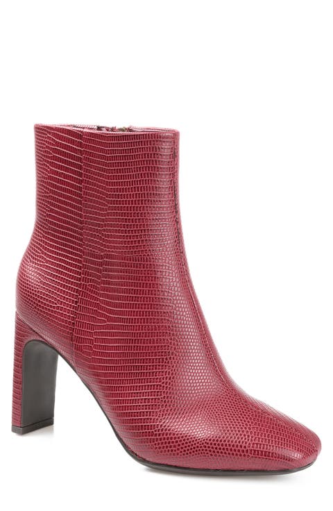 Sarla Lizard Embossed Block Heel Bootie (Women)