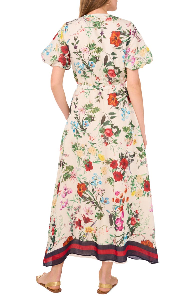 Vince Camuto Floral Puff Sleeve A-Line Maxi Dress, Alternate, color,