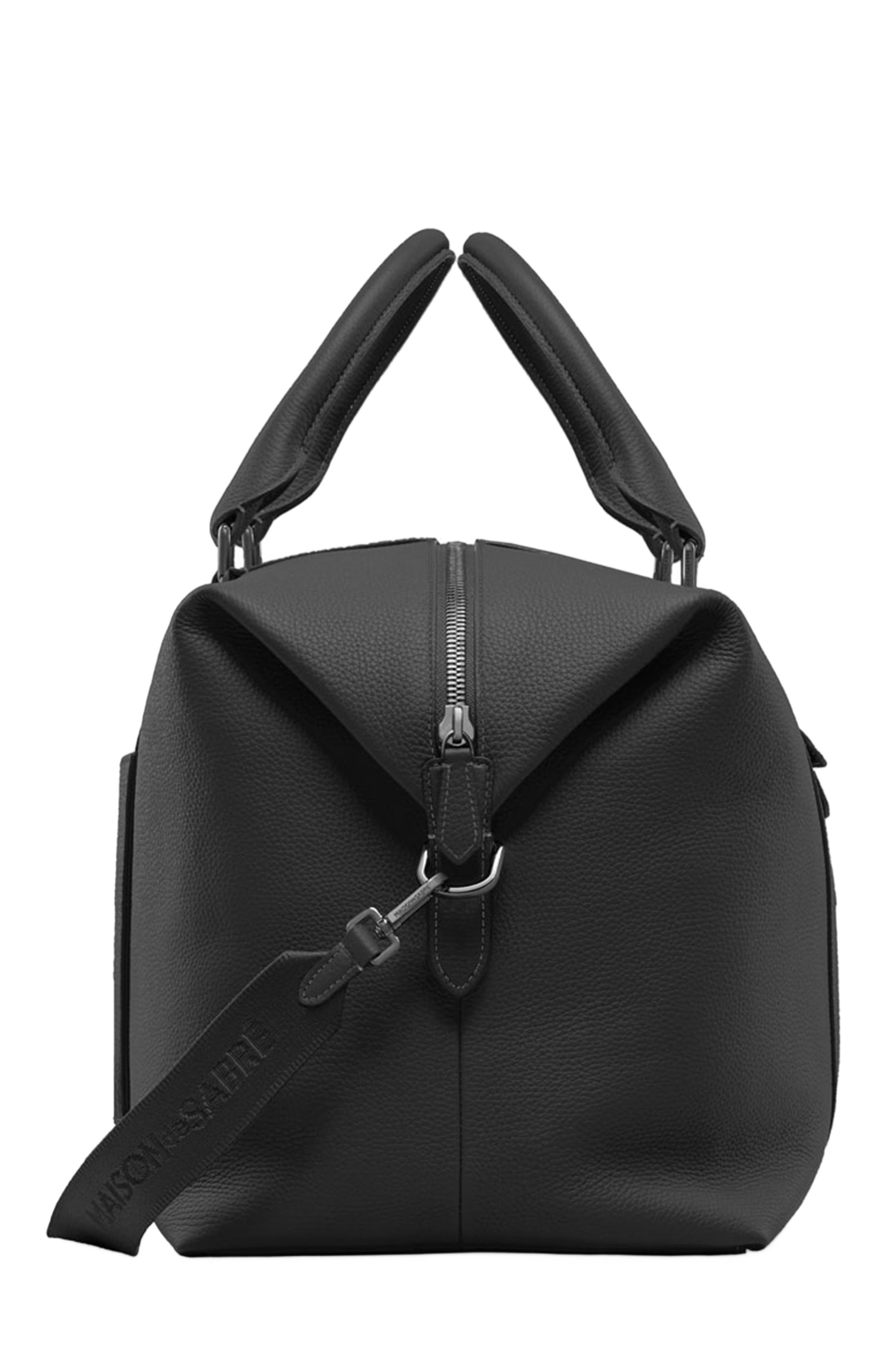 MAISON de SABRÉ Leather Duffle Bag, Alternate, color, Black Caviar