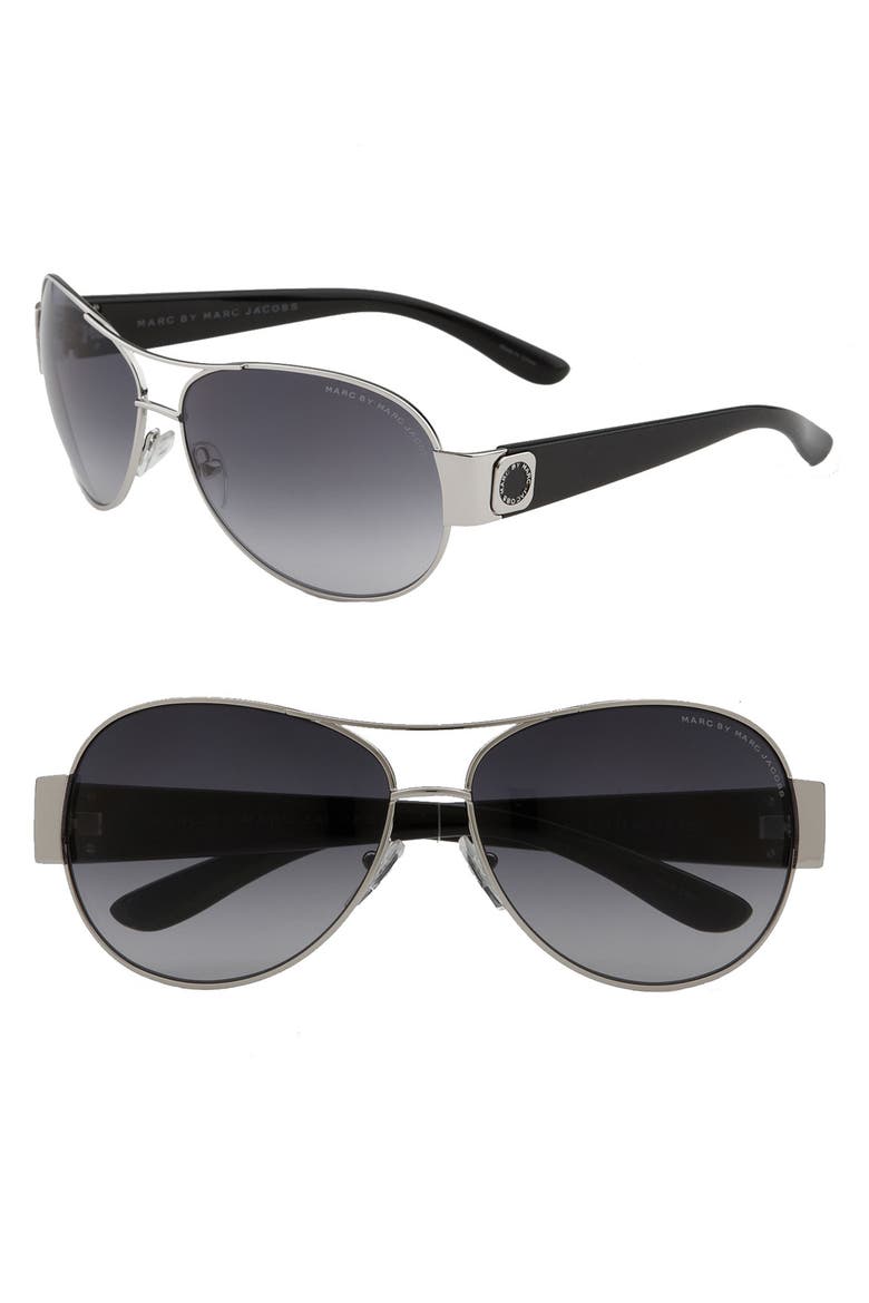 60mm Metal Aviators with Resin Temples, Main, color, PALLADIUM BLACK