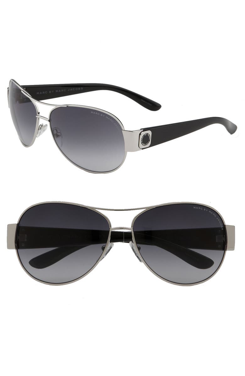 MARC BY MARC JACOBS 60mm Metal Aviators with Resin Temples, Main, color, 