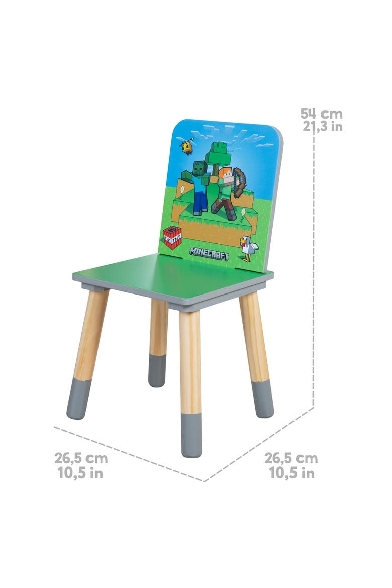 Kids Wooden Table & Chair Set Green & Blue, 3Piece Decor, Alternate, color, Multicolored