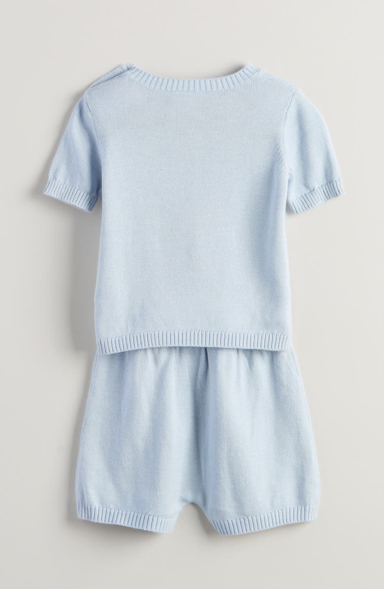 Nordstrom Motif Short Sleeve Cotton Blend Sweater & Shorts Set, Alternate, color, Blue Feather Boat Anchor