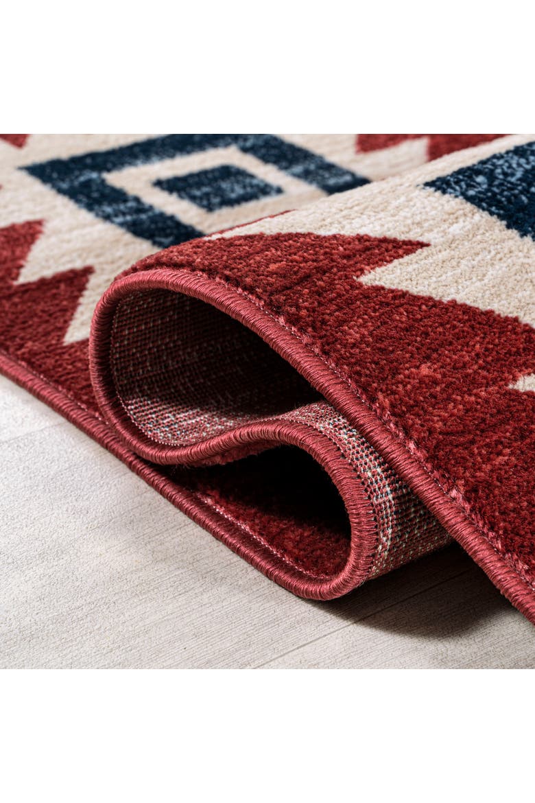 Serape Medallion Southwestern Area Rug, Alternate, color, Red/Navy/Cream