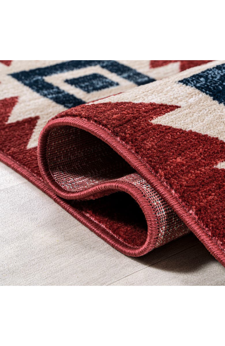 JONATHAN Y Serape Medallion Southwestern Area Rug, Alternate, color, Red/Navy/Cream