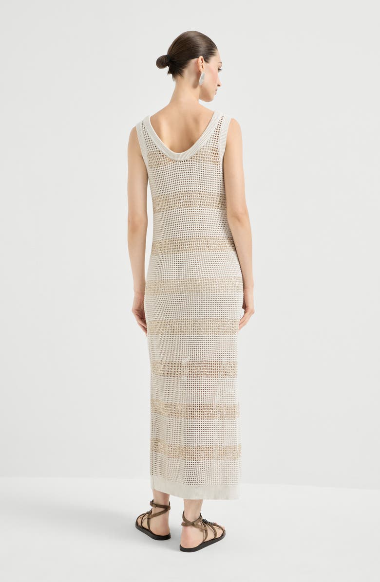 Brunello Cucinelli Dress with dazzling stripes, Alternate, color, Oat