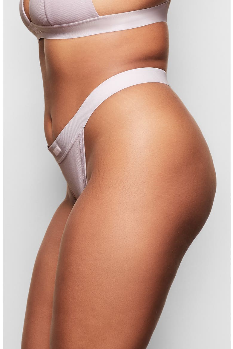 Stretch Cotton Rib Thong, Alternate, color, IRIS MICA