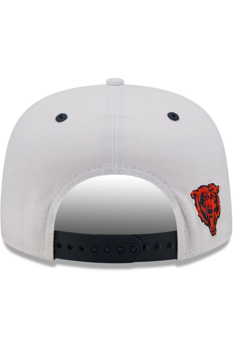 Men's New Era White/Navy Chicago Bears Sparky Original 9FIFTY Snapback Hat, Alternate, color, White