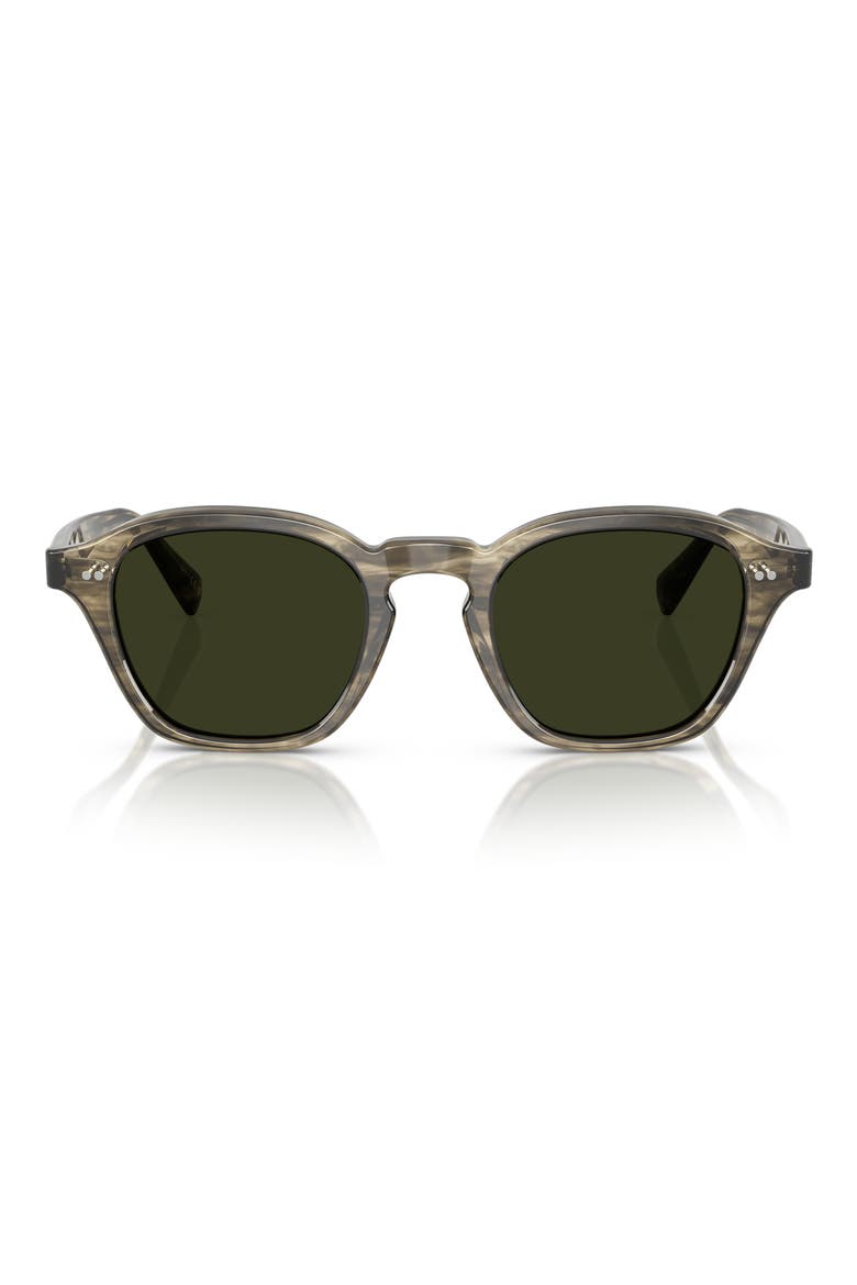 48mm Small Polarized Square Sunglasses, Main, color, SOFT OLIVE BARK / POLAR