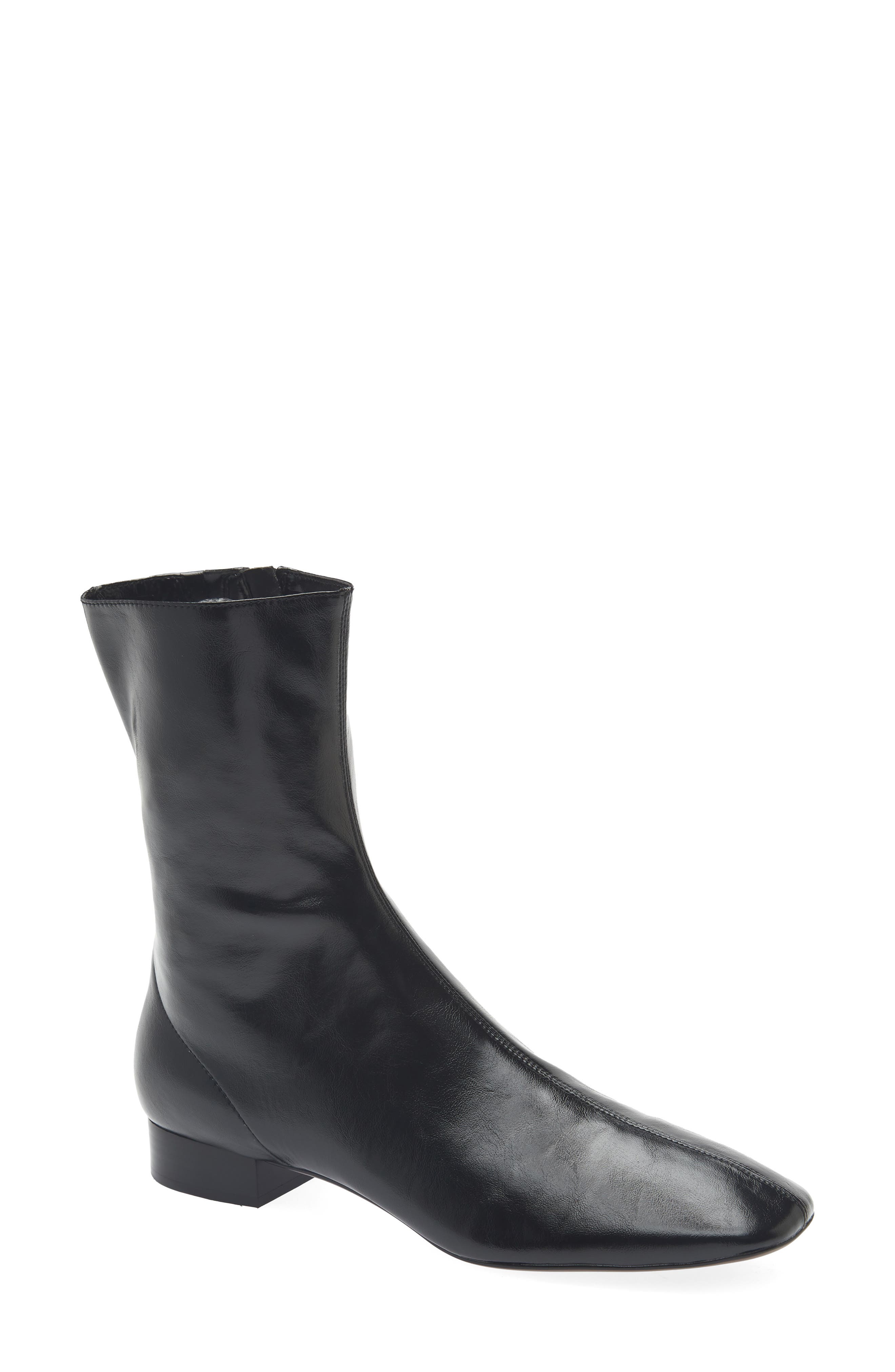 Oliver Faux Leather Bootie, Main, color, BLACK
