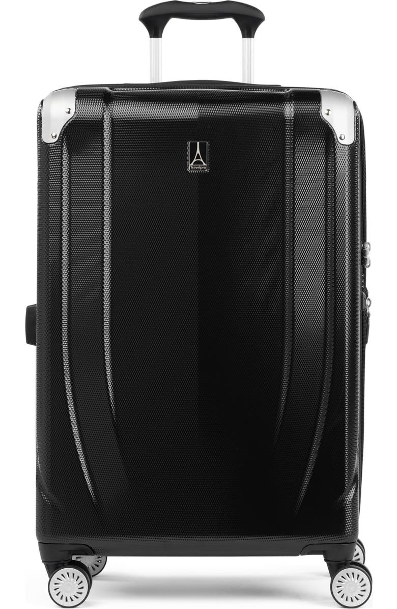 TRAVELPRO Pathways 3 Hardside Expandable 25" Medium Check in Spinner Luggage, Main, color, Black Knight