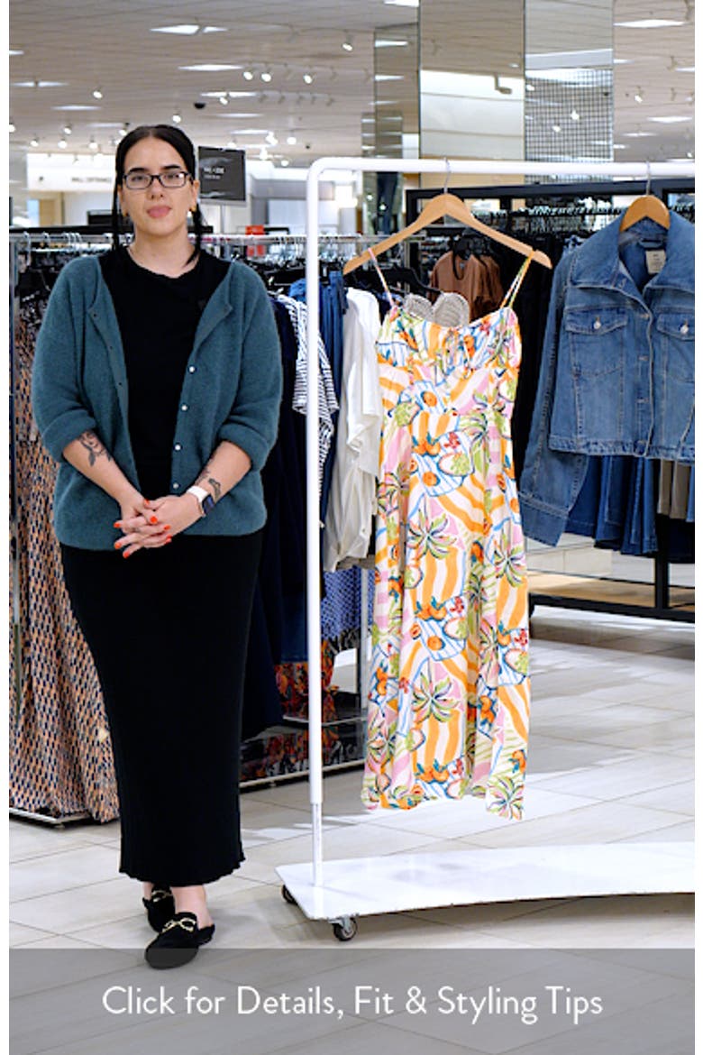 Shirred Neckline Midi Dress video