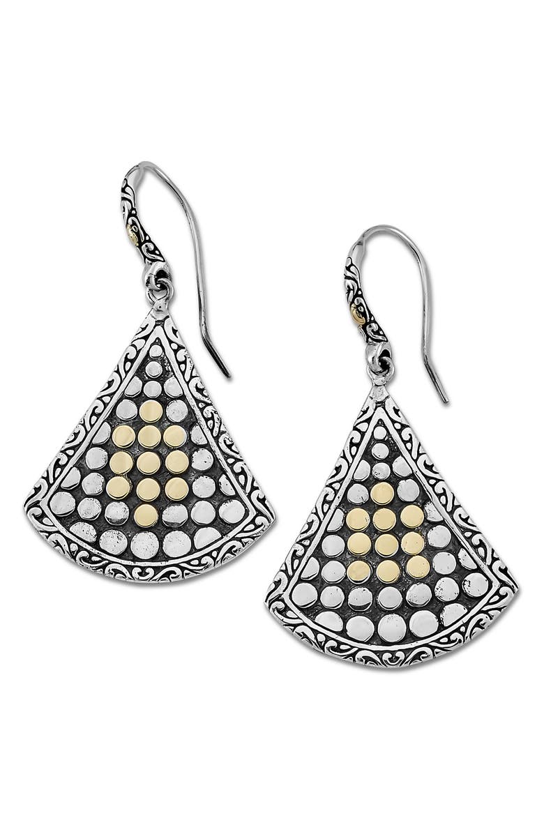 SAMUEL B. Sterling Silver & 18K Gold Dotted Fan Drop Earrings, Main, color, Silver And Gold