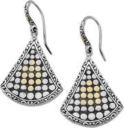 SAMUEL B. Sterling Silver & 18K Gold Dotted Fan Drop Earrings