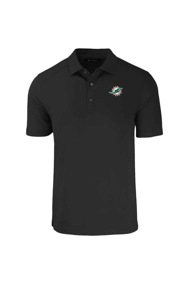 Men's Cutter & Buck Black Miami Dolphins  Forge Eco Stretch Recycled Polo, Alternate, color, Black