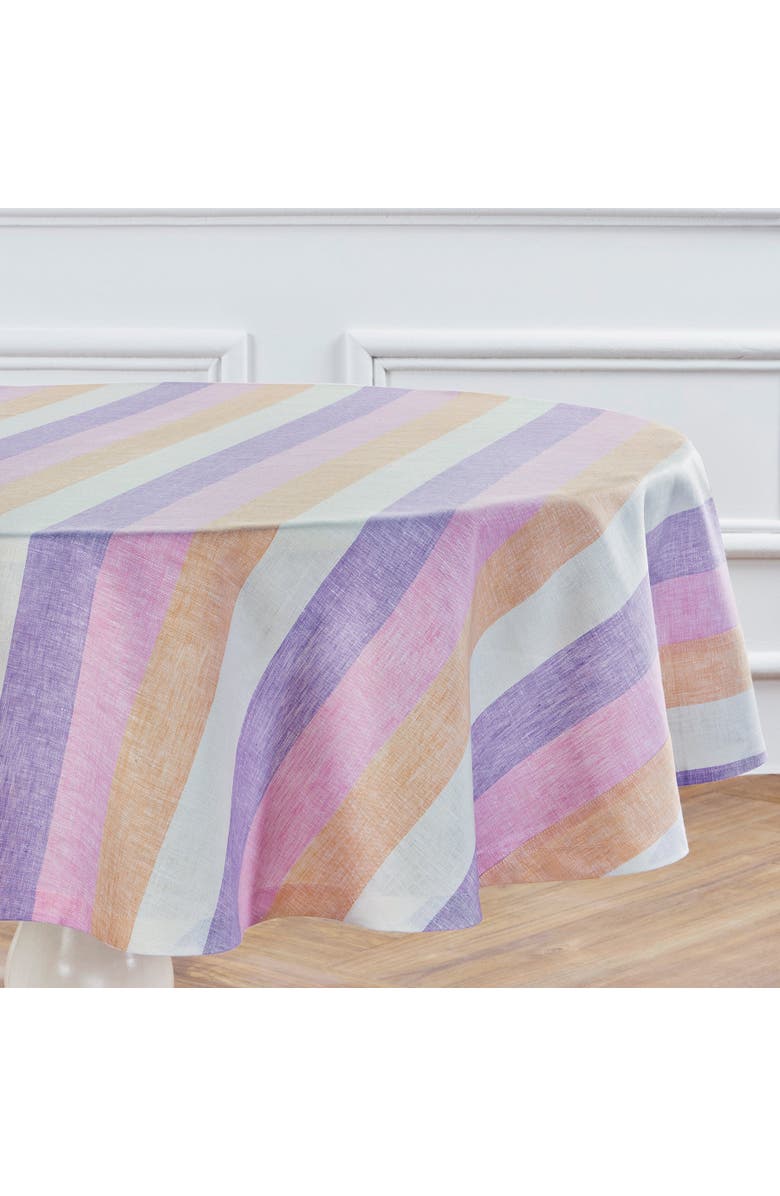 Solino Home Linen Round Tablecloth - Gelato Stripe, Alternate, color,