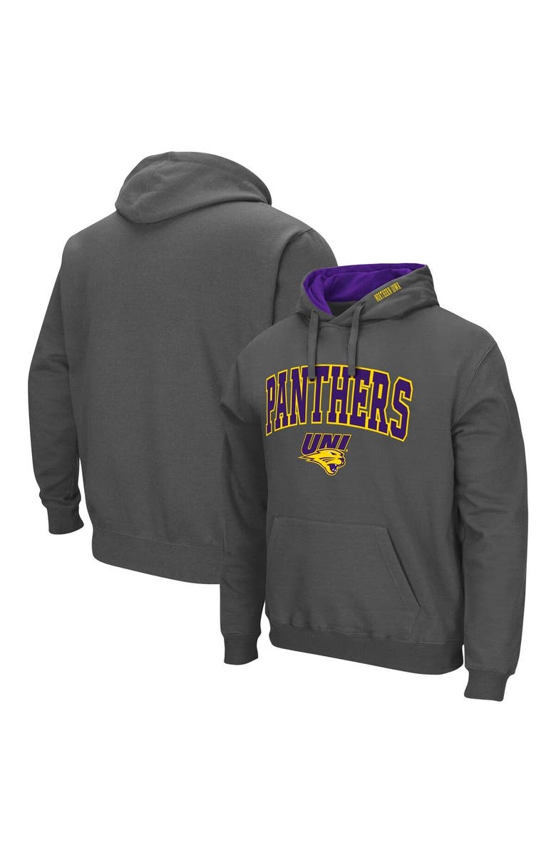 COLOSSEUM Men's Colosseum Charcoal Northern Iowa Panthers Arch and Logo Pullover Hoodie, Main, color, Charcoal