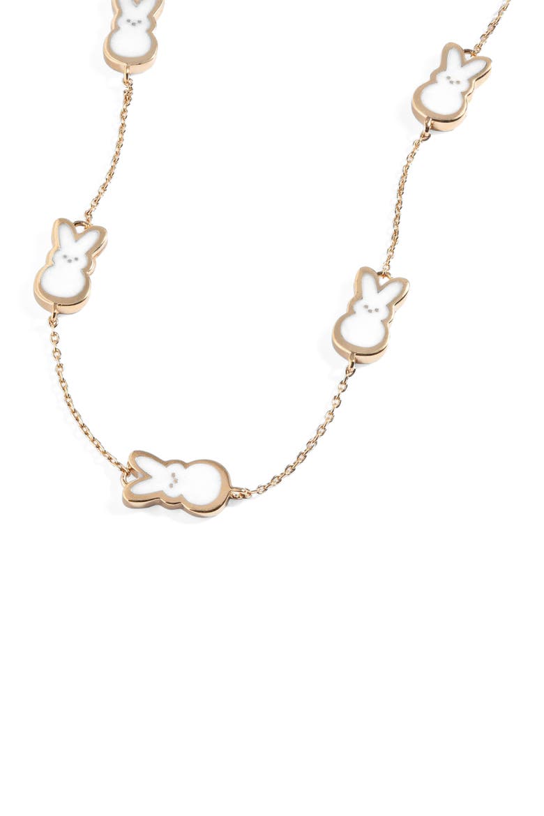 Peeps® Pearlized Bunny Necklace, Alternate, color, Gold
