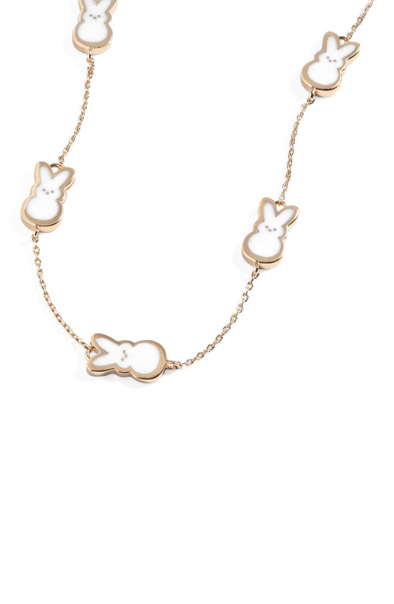 Alex and Ani Peeps<sup>®</sup> Pearlized Bunny Necklace, Alternate, color, Gold