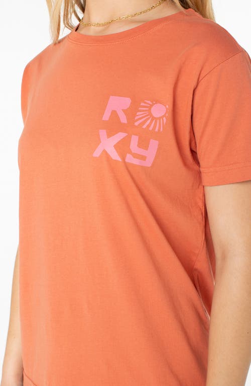 Roxy Wave Cuts Logo Cotton Graphic T-shirt In Orange