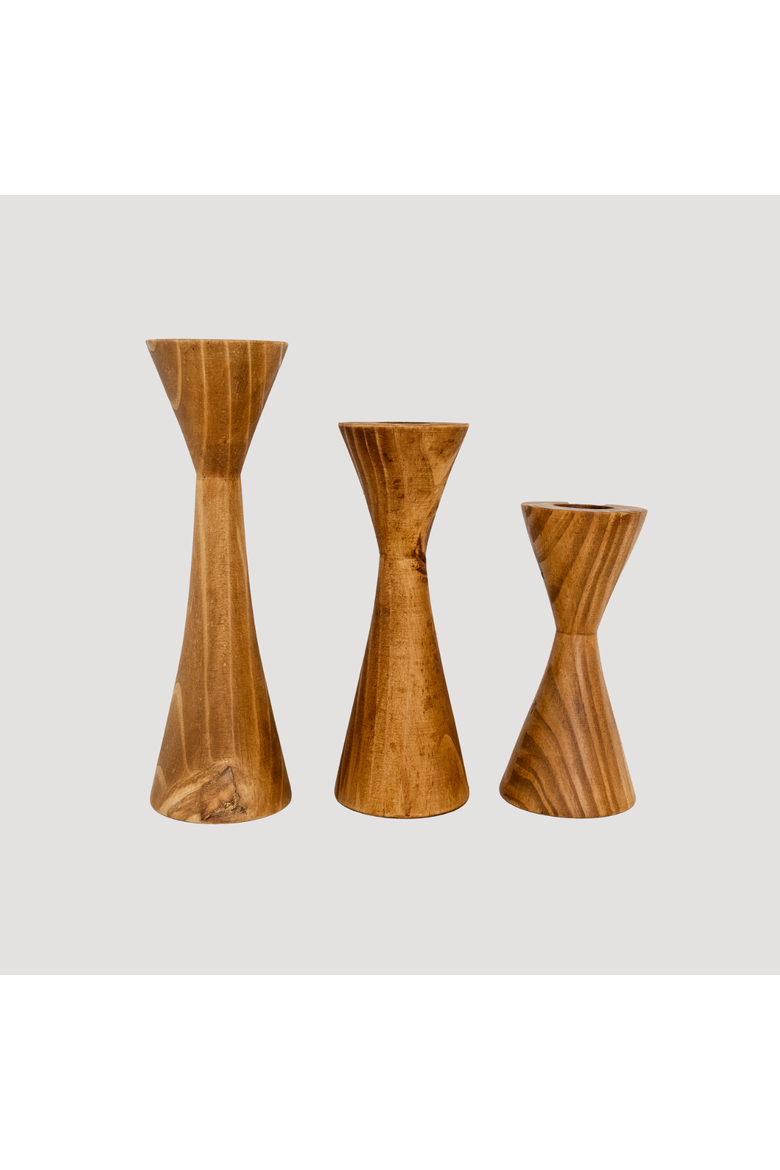 Geo Tealight Wooden Candle Holder, Alternate, color, Cognac - Large