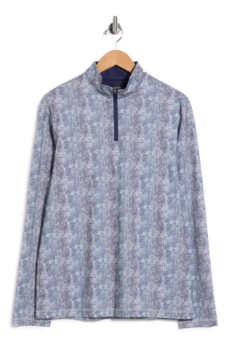 Stretch Cotton Quarter Zip Pullover, Main, color, ZINC