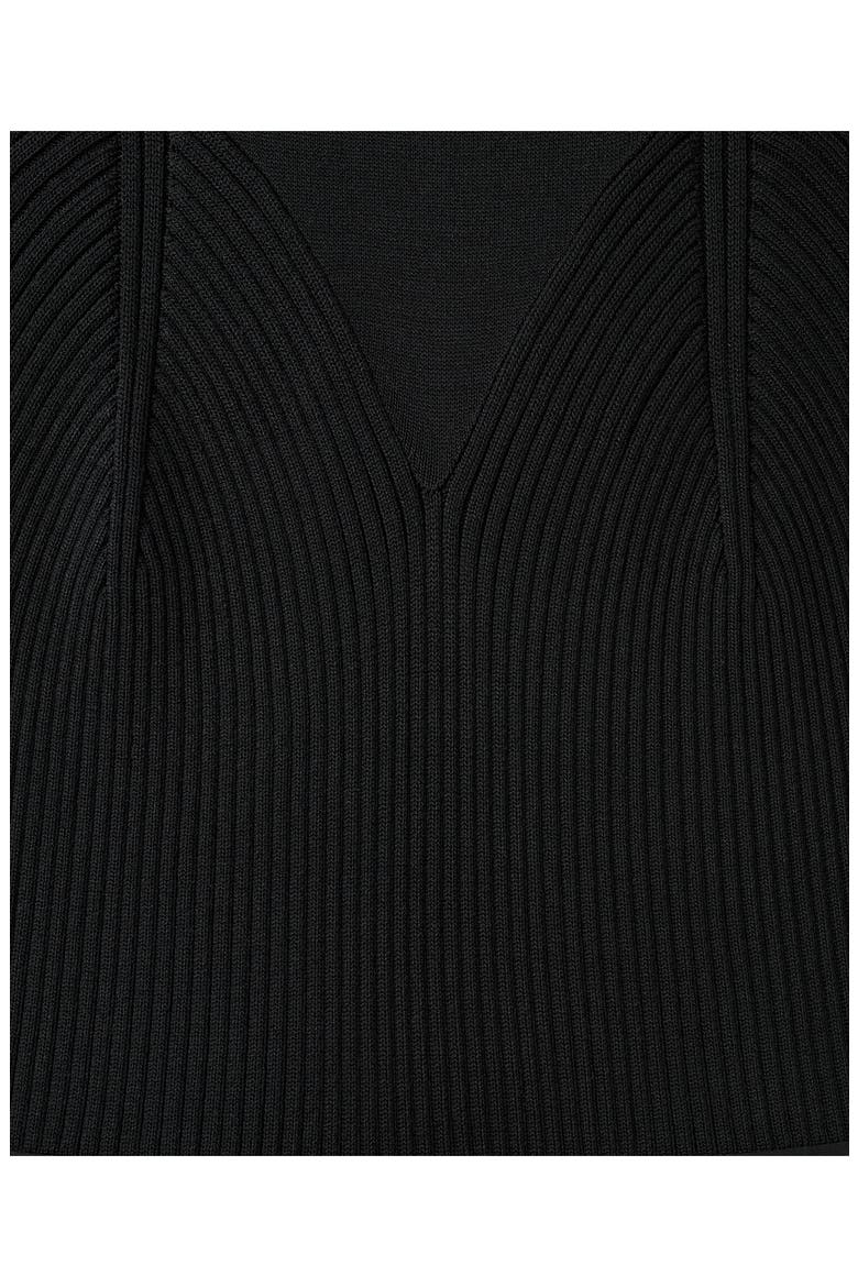 Long Sleeve Wide Leg Mixed Media Jumpsuit, Alternate, color, BLACK