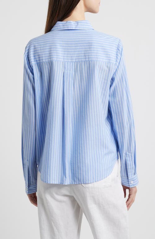 BEACHLUNCHLOUNGE BEACHLUNCHLOUNGE CANDY STRIPE COTTON BLEND BUTTON-UP SHIRT 