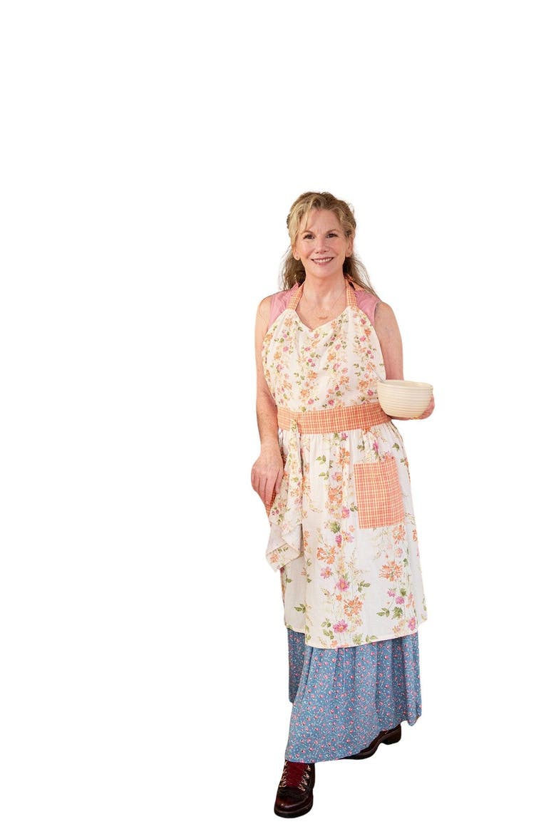 Prairie Flower Pastime Apron & Tea Towel Set, Main, color, Ecru