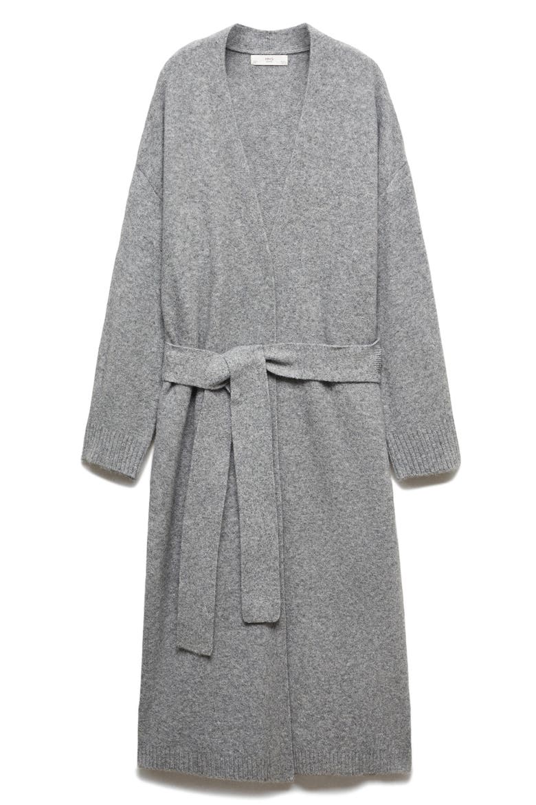Long Tie Belt Cardigan, Alternate, color, GREY