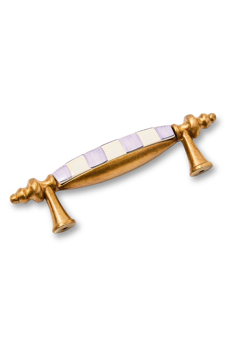 MACKENZIE CHILDS Violet Check Brass Drawer Pull, Alternate, color, Violet