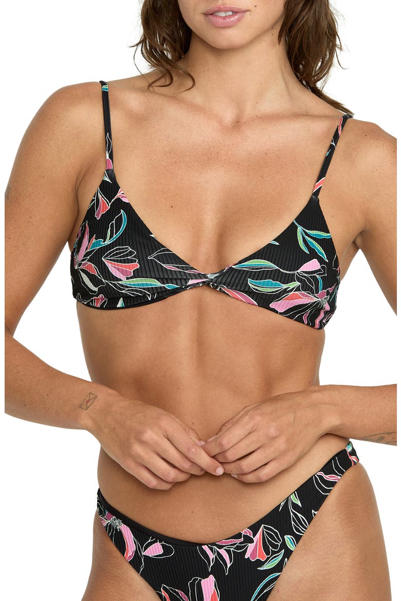Dream In Bloom Twist Rib Bikini Top, Main, color, MULTI