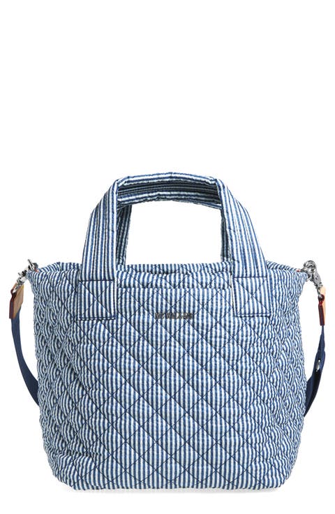 Small Metro Deluxe Quilted Seersucker Tote