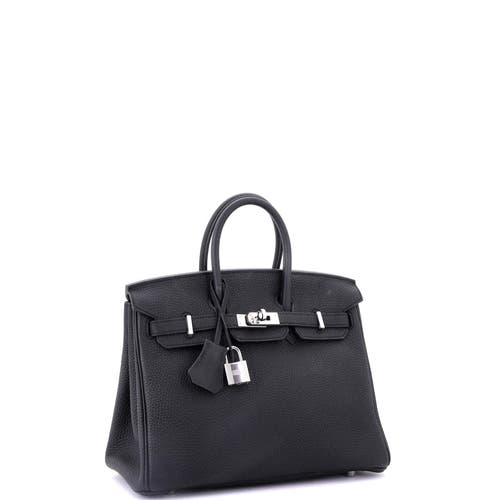 Pre-owned Hermes Hermes Birkin Handbag Black Togo With Palladium Hardware 25 In Black