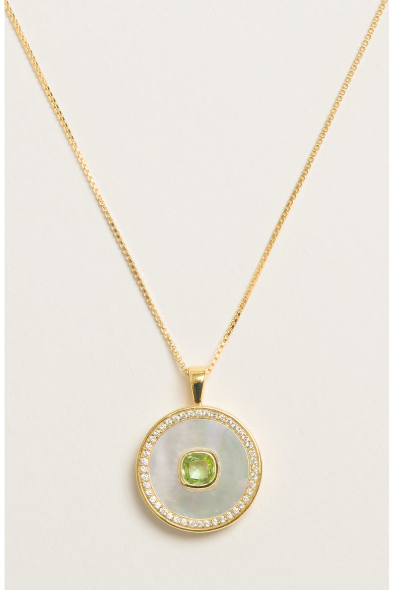 Peridot Mother of Pearl Necklace, Alternate, color, Peridot