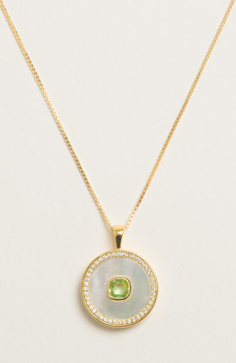 Freya Rose Peridot Mother of Pearl Necklace, Alternate, color, Peridot