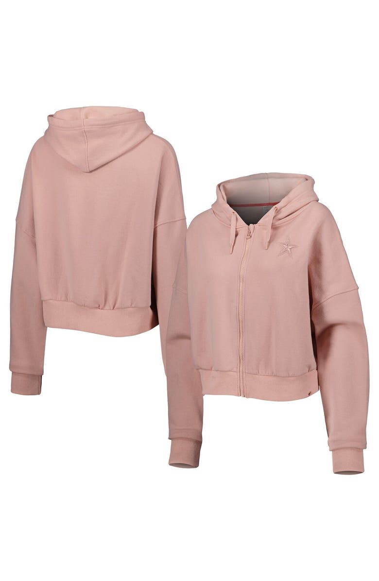 KADYLUXE Women's Pink Dallas Cowboys Reign Cropped Full-Zip Hoodie, Main, color,