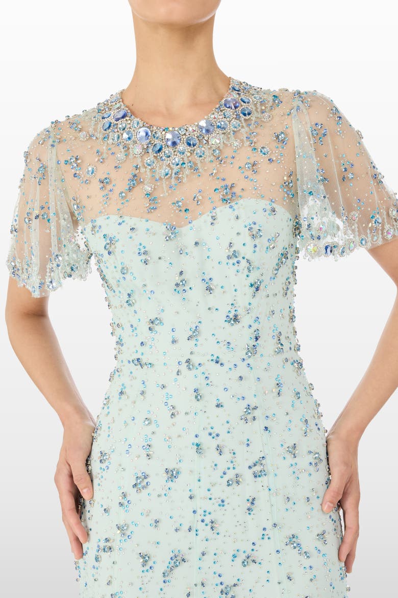 Ambiance Beaded Maxi Dress, Alternate, color, Alice Blue