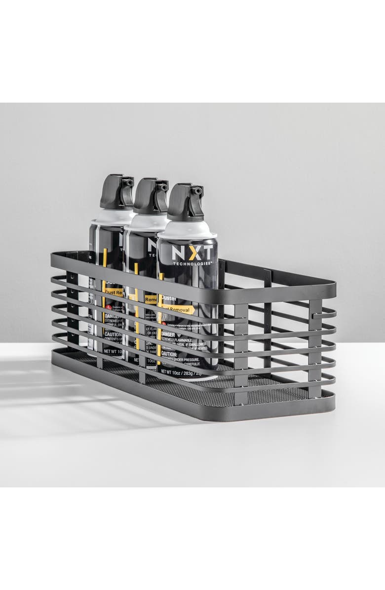 mDesign Metal Pantry Basket with Handles - Set of 4 - Matte Black, Alternate, color, Unspecified