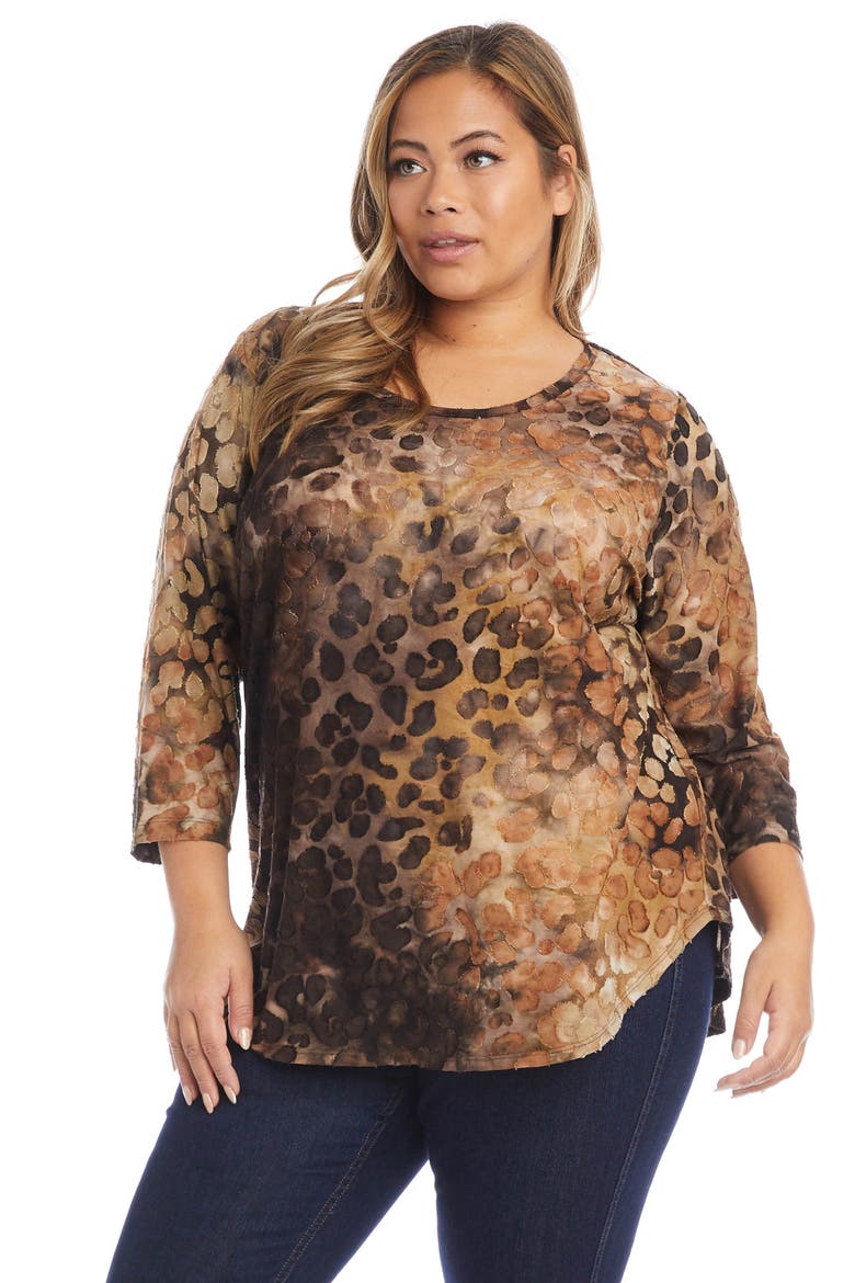 Tie Dye Animal Print Burnout Top, Alternate, color, TIE DYE