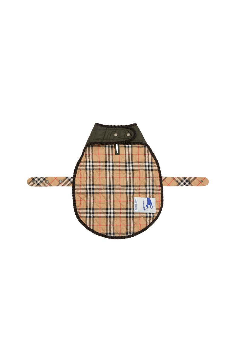Burberry Quilted Nylon Dog Coat, Alternate, color, Shale Green