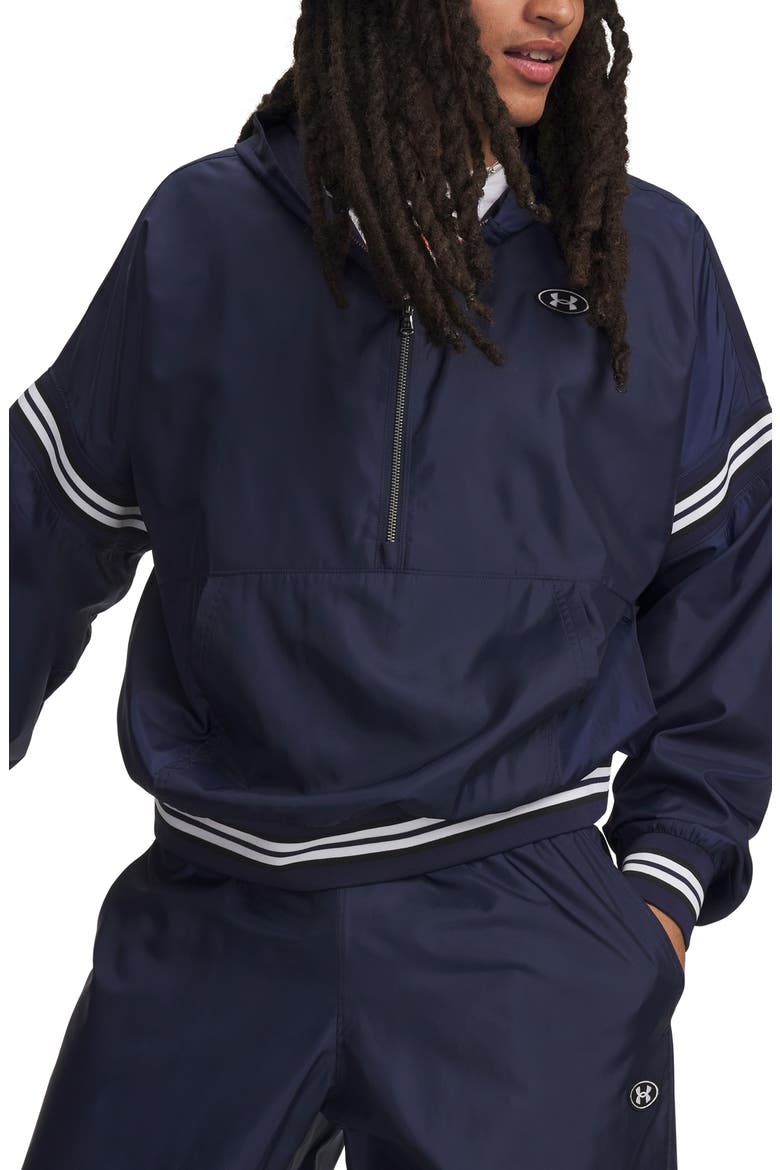 UA Icon Oversize Water Repellent Half Zip Hoodie, Main, color, MIDNIGHT NAVY