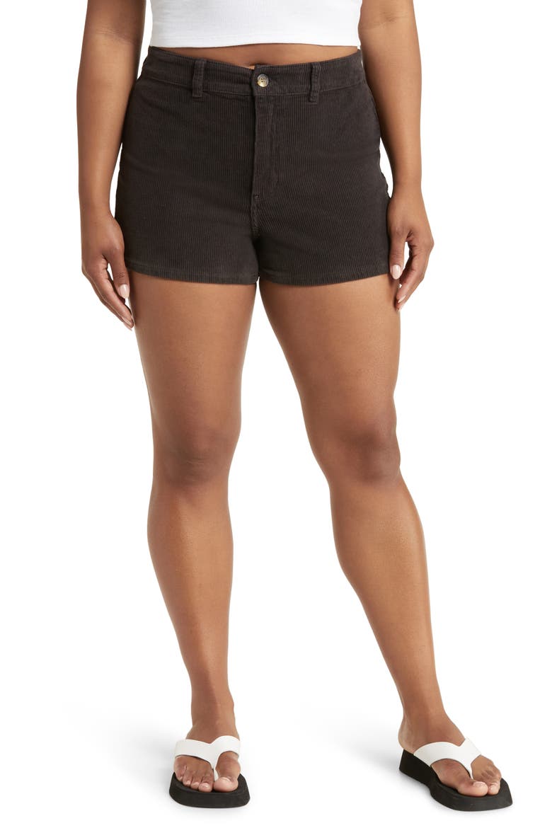 Free Fall Stretch Cotton Corduroy Shorts, Alternate, color, BLACK