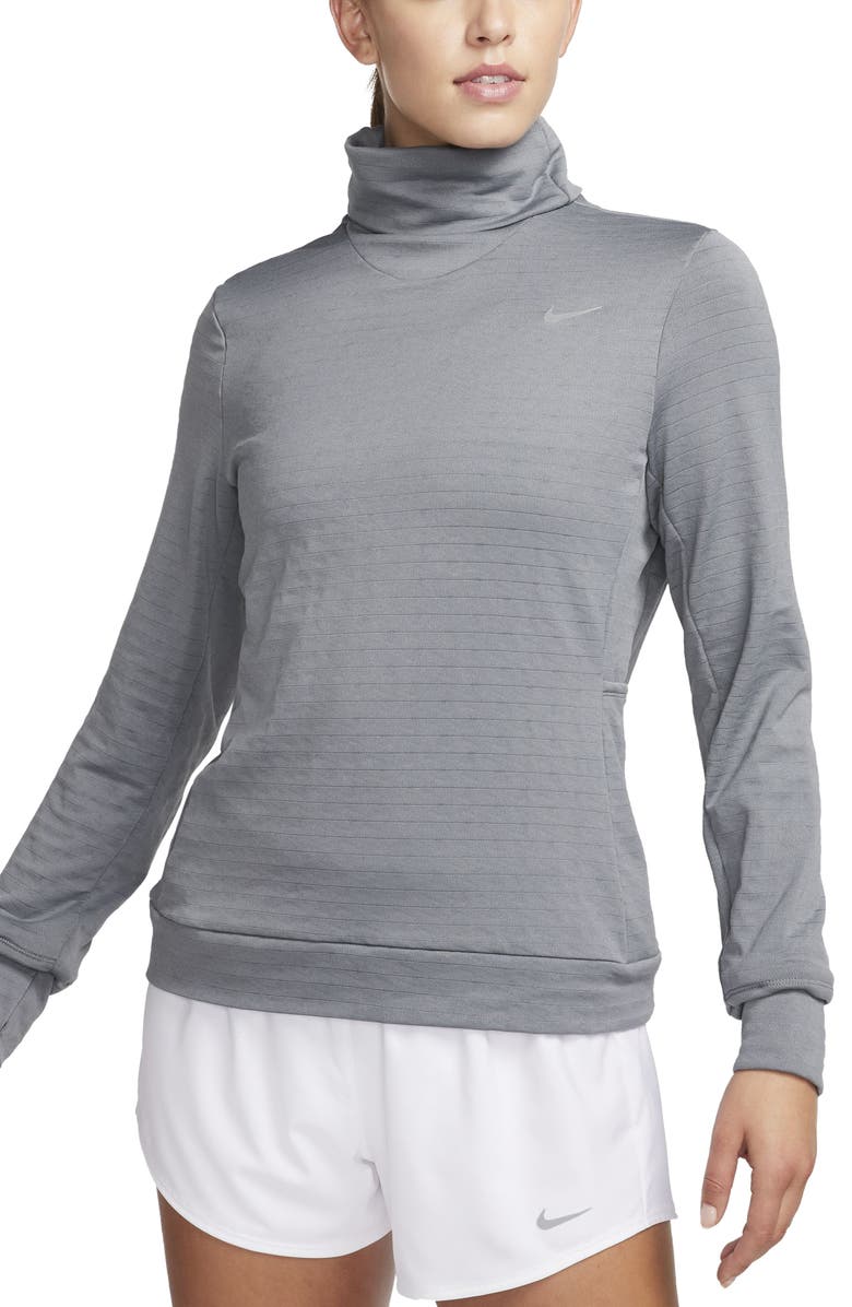 Nike Swift Element Therma-FIT Turtleneck Sweatshirt, Main, color, Smoke Grey
